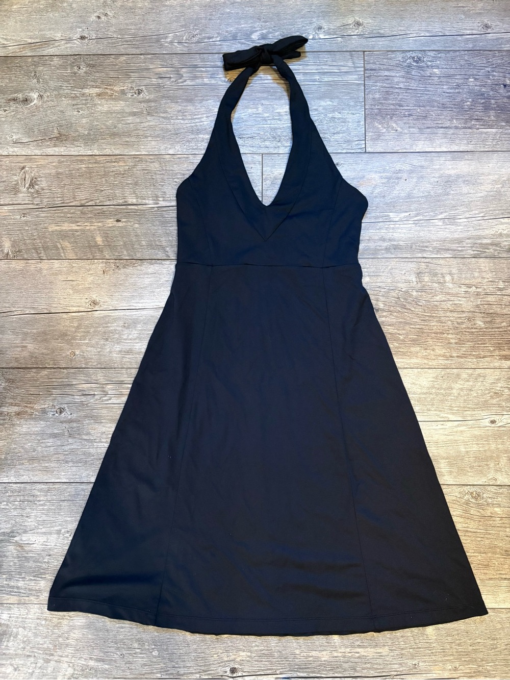 Patagonia Halter V-Neck Black A-Line Dress Small